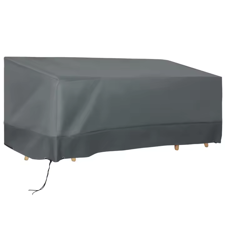 Outsunny Funda Protectora para Muebles de Jardín Tela Oxford 600D Impermeable Cubierta de Muebles de Mesas Sillas Sofás Exterior con Cordón y Hebilla 190,5x72x76 cm Gris - 1