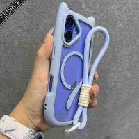 Funda De Teléfono Para iPhone Con Orejas De Gato Transparente Y Magnéticas De Acrílico Con Correa Para Muñeca Compatible Con Modelos 12 13 14 15 16 17 - details 3