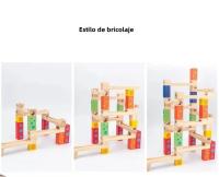 Juego Educativo Montessori De Bloques De Construcción De Madera 3D Con Carril De Bolas De Mármol Juego Interactivo Para Padres Y Niños - details 11