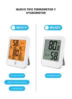 Termómetro Y Higrómetro Digital Con Pantalla Táctil Y Magnete Estación Climática Para El Hogar Medidor De Temperatura Y Humedad - details 0