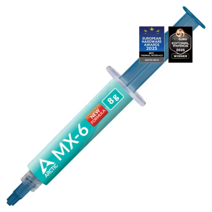 ARCTIC MX-6 (8 g) 8 Gramos 8Gr Original - Pasta Térmica Thermal Paste para Todos los Procesadores (GPU - PC, CPUs, Consolas (PS4, Xbox, PS5), Tarjetas Gráficas, Portátiles | Conductividad Térmica Muy Alta | Larga Duración | No Conductiva | No Capacitiva