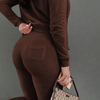 Conjunto De Terciopelo Grueso Para Mujer 3 Piezas Camisetas Y Chaquetas Con Capucha Estilo Casual Para Otoño E Invierno - details 26