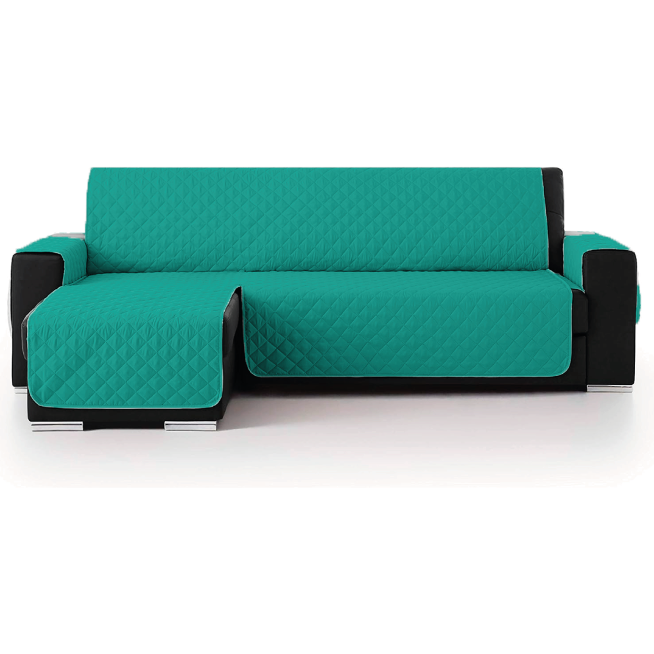 Vivid Torral - Funda Cubre Sofá Chaise Longue Acolchado Reversible Antiácaros Protector Manchas Rombos (Para Brazo derecho y Izquierdo) Válido Hasta 300 cm De Ancho De Brazo A Brazo