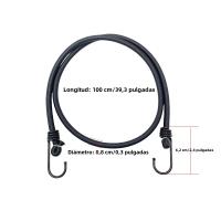Cordón Elástico Extra Fuerte Para Exteriores 2/4/6Pcs 100cm/39.37 Pulgadas Bungee Cords Latex Alta Elasticidad Correa Elástica Para Tents - details 1