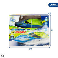 Racing Boat - Lancha teledirigida, medidas 25x7,5x6,5 cm, escala 1:47, teledirigida para niños, lancha rc, lancha radiocontrol, control remoto, diseño deportivo, 6 direcciones, frecuencia 2.4 GHz, para mayores de 4 años - details 6