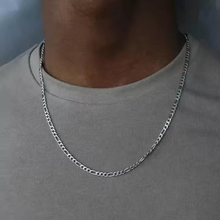 Cadena De Plata 925 Figaro 4mm Para Mujeres Y Hombres Collar Largo De 40-75cm Joyería Hip Hop Regalo Clásica Geométrica - 1