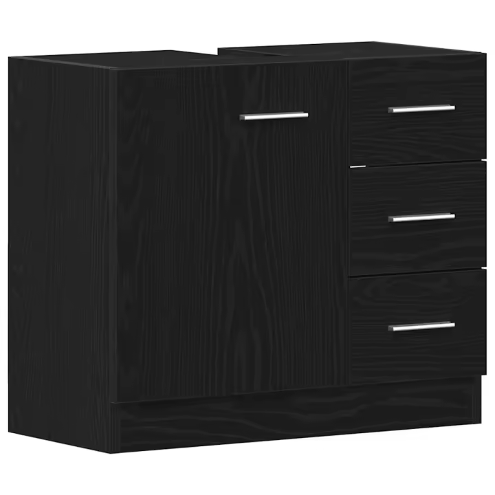 vidaXL Armario para lavabo contrachapada 63x30x54 cm en color Gris hormigón/Madera antigua/Blanco y más | almacenamiento funcional diseño moderno para baño dormitorio sala - 1
