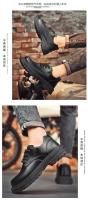 Botas De Cuero Impermeables Para Hombre Botines De Moda Casual Para Otoño Y Primavera Zapatos De Deporte De Media Calf High Para Senderismo Exterior - details 22