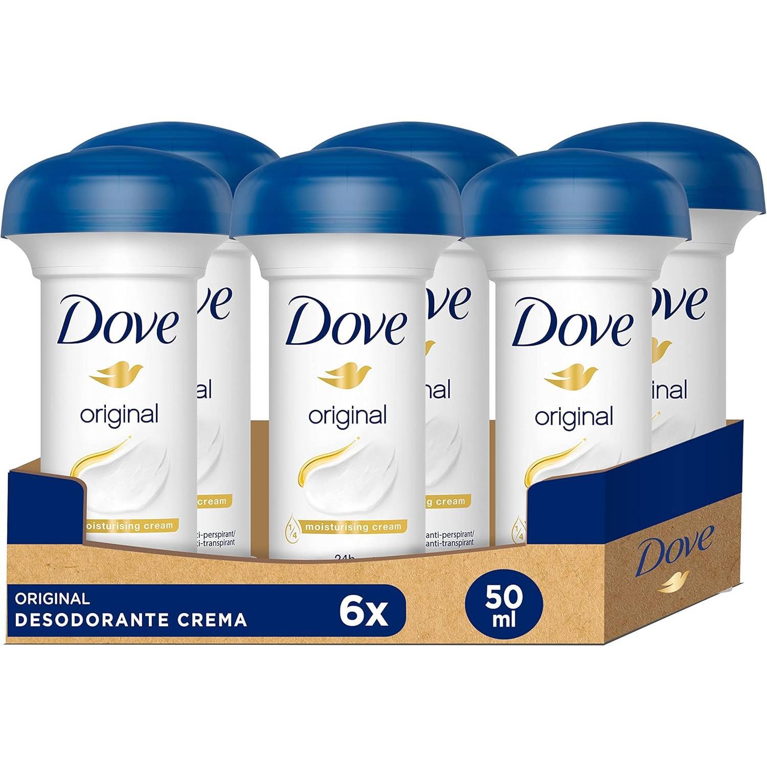 Dove Desodorante en Crema Antitranspirante Original 50ml, 6 Unidades