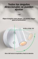 2Pcs Luz De Pared LED Magnética Recargable USB Luz De Lectura Sin Cable Para Dormitorio Luz De Noche Para Cama Moderna Y Elegante - details 7