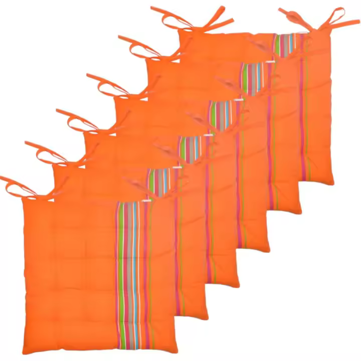 Cojines Acolchados para sillas de Cocina, 6 Unidades cojin para sillas. Tamaño 40 x 40 x 5cm. (Naranja 6 Pzas) COSHANO - 1