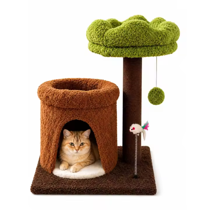 COTTECOTA- Rascador Árbol de ensueño con Cueva para Gatos – 50×35×55 cm - 1