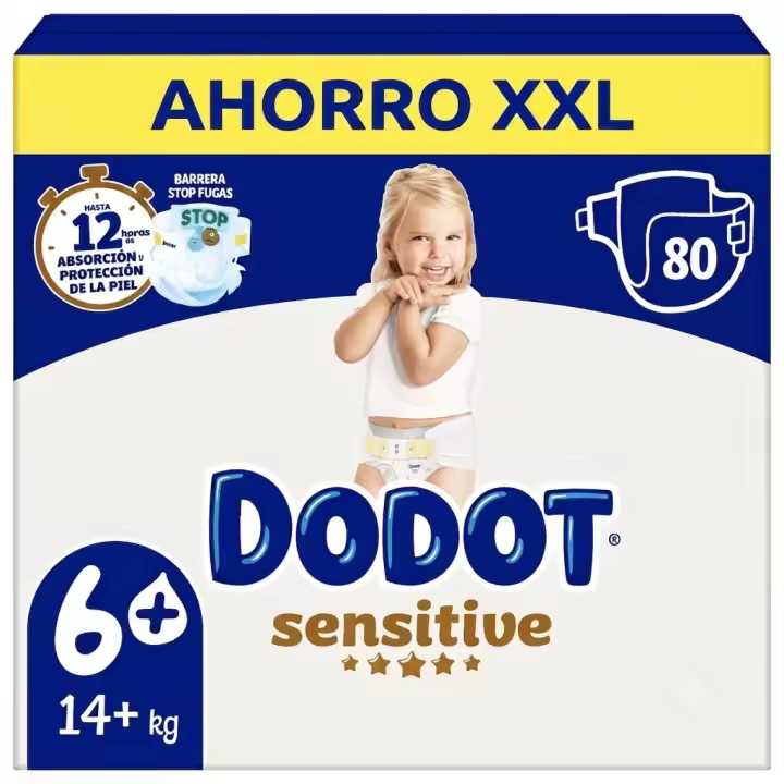 Dodot Sensitive Extra Pañal Bebé, Tallas 3+,4+,5+,6+ Pack mensual - 1