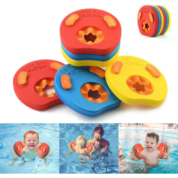 Manguitos de Natación para niños, 6PCS Manguitos Bebe ,Manguitos Dolphin,Hechos de Espuma, Pool Discos Flotantes - 1