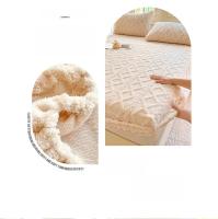 Sábana Cálida De Invierno Con Banda Elástica Para Cama Single/Queen/King Cubierta De Seda Coral Gruesa Sábana Fluffy Fitted Para Cama - details 10