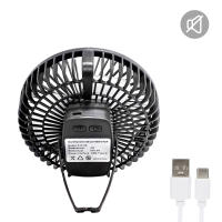 Aktive - Ventilador silencioso, Ø17 cm, incluye trípode y soporte trasero, luz LED blanca, 3 velocidades de aire, cargador USB incluido, carga en 1,5-5 horas, ventilador silencioso para dormir, viajar - details 2
