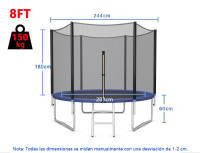 Trampolín Portátil Para Niños De 140 cm/160 cm,Cama Elástica - Trampolín 6 FT/8 FT Ideal Para Regalo De Navidad, Espuma Anticolisión Para Saltar Y Actividades De Trampolín Interior En Trampolín Interior Para 4-15 Años - details 2