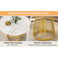 Ensemble de Calle à pesebre 5 pièces®RisingFF, 4 Chises, Plateau de Table en MDF or Blanc, chises de Calle à pesebre gris foncéEnsemble de Table à pesebre, 5 pièces, No 4 Chises, Ø 80 cm, O Blanc en MDF Noyer, Sillas en velours - details 3