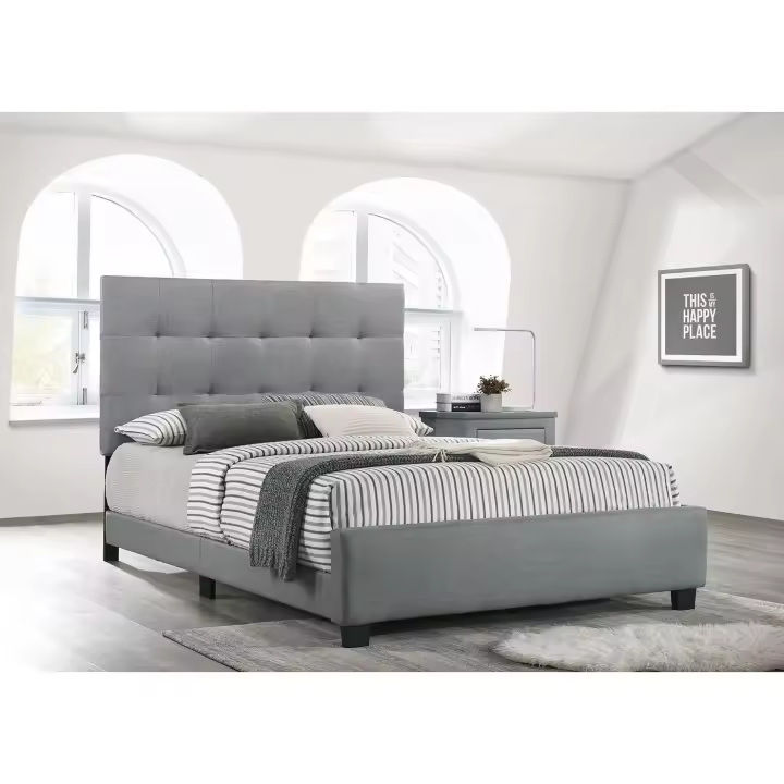 Cama de Matrimonio con Somier Emily 135cm Gris - 1