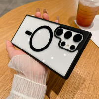 Funda Magnética Para Samsung A57 A56 5G A37 A17 A07 A06 A25 A15 A35 A55 A16 A36 S24 S23 FE S22 plus S26 S25 Ultra Compatible Con Magsafe Silicona Suave Transparente Antichoque - details 1