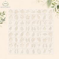 60Pcs Plantas Reutilizables Stencils De Hojas En PET Para Pintura Y Manualidades Plantas Tropicales Plantas Botánicas Decoración De Casa - details 0