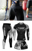 Conjunto De 3 Piezas De Lucha Bruta Jiu Jitsu MMA Camiseta + Pantalones Muay Thai Boxeo Shorts Deportivos Para Entrenamiento - details 8