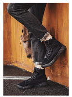 Botas De Cuero Impermeables Para Hombre Botines De Moda Casual Para Otoño Y Primavera Zapatos De Deporte De Media Calf High Para Senderismo Exterior - details 28