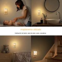 Luz De Noche Sensor De Movimiento Humano EU Plug Para Dormitorio Pasillo Iluminación Automática Protector De Ojos Decorativa LED Incorporada - details 3