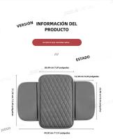 SEAMETAL Funda Para Reposabrazos De Coche Universal Cubierta Transpirable Almohadilla De Descanso Anti-Scratch Protector De Caja Del Consolador Con Bolsa De Almacenamiento Color Negro Gris - details 11