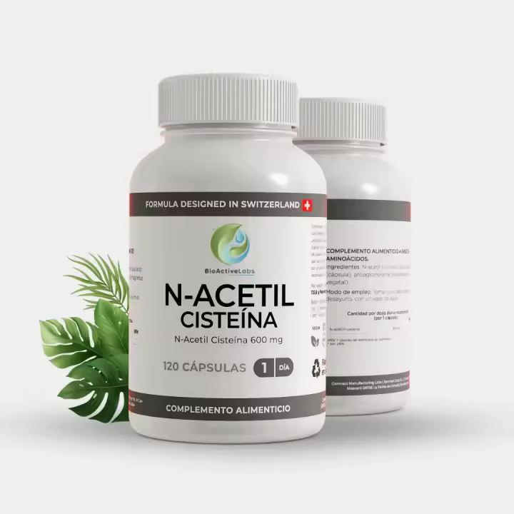 BioActive - NAC N-Acetil Cisteína 600 mg – Detox hepático y soporte antioxidante -120 cápsulas - 1