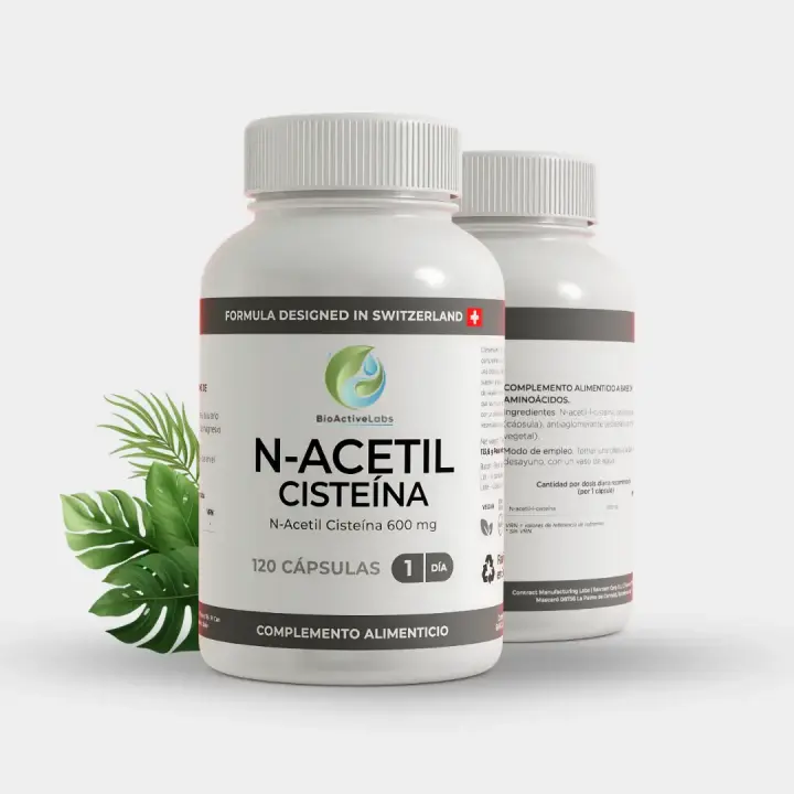 BioActive - NAC N-Acetil Cisteína 600 mg – Detox hepático y soporte antioxidante -120 cápsulas - 1