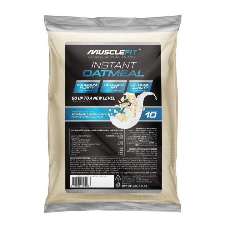 Harina de Avena 1 kg - MuscleFit│Oatmeal│Bajo en grasas│Calidad│Avena│Musclecult Rincón - 1