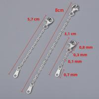 2pcs Cadena De Extensión En Plata 925 Con Cierre De Pato Para Creación De Joyas DIY Colgante Y Pulsera Accesorios De Joyería - details 0