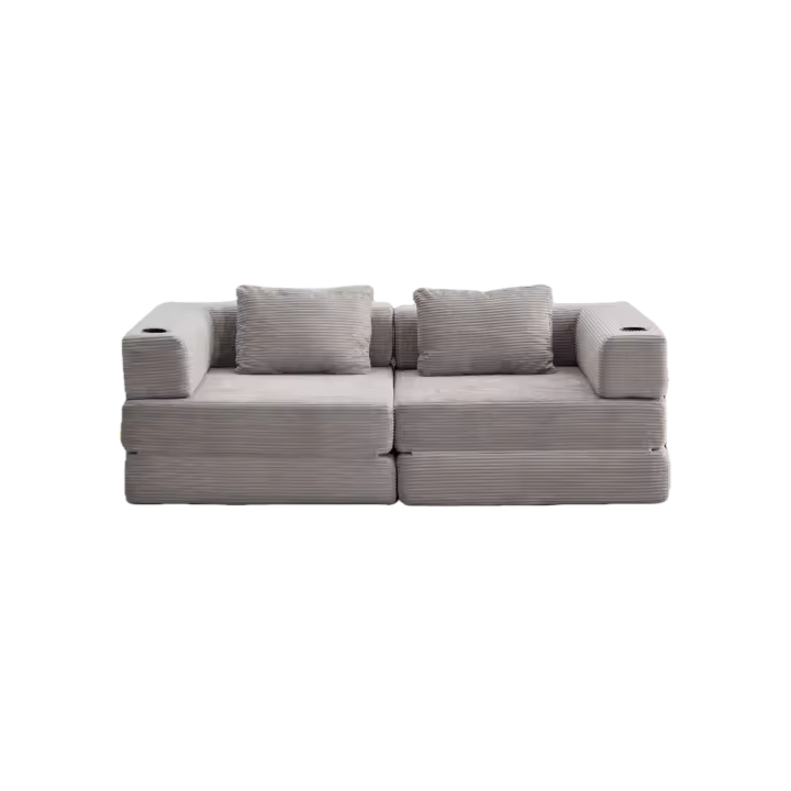 Sofá plegable convertible en sofá cama, modular de 2 plazas con funda de bombazine, sin montaje, colchón tipo tatami, ahorra espacio, ideal para salón, dormitorio, apartamento pequeño - 1