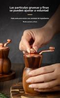 Juego De Molinillos De Pimienta Y Sal De Madera Manuales Con Base Molinillo De Pimienta Multifuncional Caja De Condimentos Herramientas De Cocina - details 8