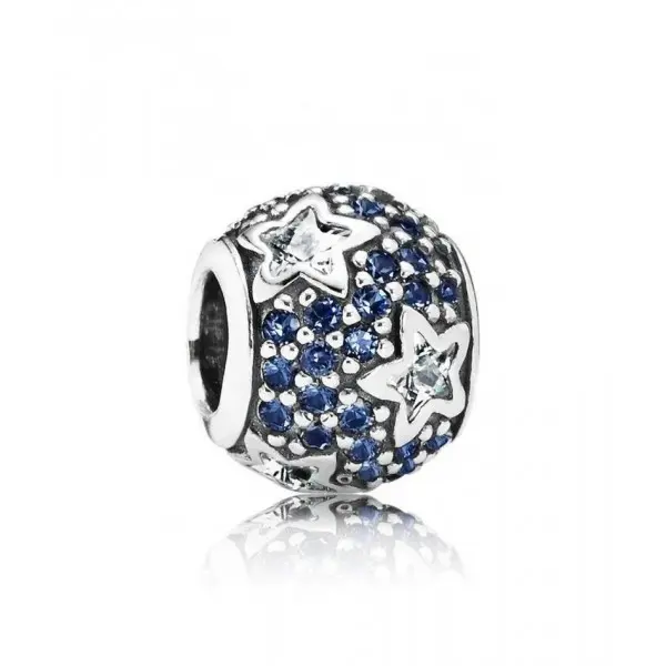 PANDORA Charm Pavé Azul con Estrellas - Joyería Mujer Plata Ley - 1