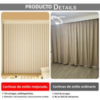 Cortina De Blackout Extra Grande Impermeable Y Térmica Para Sliding Divisoria De Puerta Para Dormitorio Y Sala De Estar Con Capa De Negro - details 8