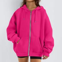 Sudadera De Mujer Con Capucha Abrigo Casual De Color Sólido Otoño E Invierno Con Bolsillos Y Cierre De Cremallera Largo Manga Para Calle - details 45