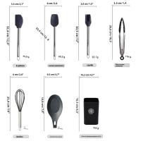 1-Pack Utensilios De Cocina De Silicona Con Mango De Acero Inoxidable Resistente Al Calor Cuchara De Sopa Colador De Pasta Accesorios De Cocina Ecológicos - details 13