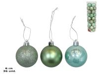 Gerimport Tubo con 36 Bolas de Navidad Color Verde – Esferas Decorativas para Árbol Navideño - details 0