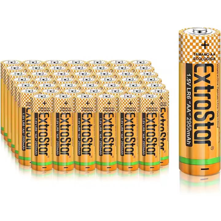 Baterías AA EXTRASTAR 1.5V 860mAh – Pilas Alcalinas No.5 Gama Performance (12/24 Pcs) - 1
