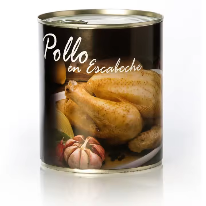 POLLO EN ESCABECHE BOTE 800 GR - EXQUISITO SABOR Y CALIDAD. - 1