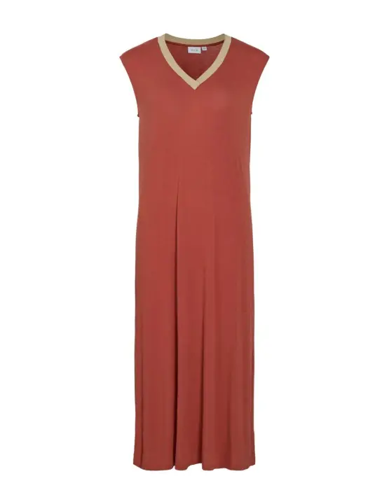 Vestido Vila Linni teja manga sisa midi para mujer - 1