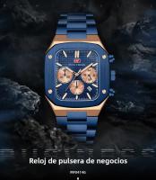 Reloj De Pulsera Para Hombre MINI FOCUS Resistente Al Agua Con Caja De Acero Inoxidable Y Dial Cuadrado Y Rombo Multifuncional - details 5