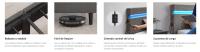 VASAGLE Estructura de Cama Doble, 145,4 x 217,4 cm, Marco de Cama, con Cabecera, Iluminación LED, Conexión USB y Type-C, Moderno, Gris Oscuro - details 1