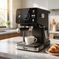 Máquina de café Espresso Digital, cafe molido y capsulas Compatibles Nespresso, cafetera 20 Bar, 1350W, Pantalla LCD, Vaporizador Acero Inoxidable, Depósito 1.5L, Don Feliz - details 0
