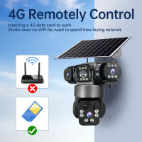 FGNS Cámara Solar de 12 MP, 3 Lentes, 3 Pantallas, Cámara Solar 4G SIM para exteriores, cámara web PIR, IP66, detección humana, vídeo de seguridad CCTV, batería, cámara IP PTZ - details 3