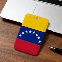 Porta Tarjetas De Identificación Y Crédito Con Ventana Transparente Para Mujer Venezuela Marca Moda Arte Patrón Protector Con Correa Negra Para Regalo Oficina Escuela - details 5