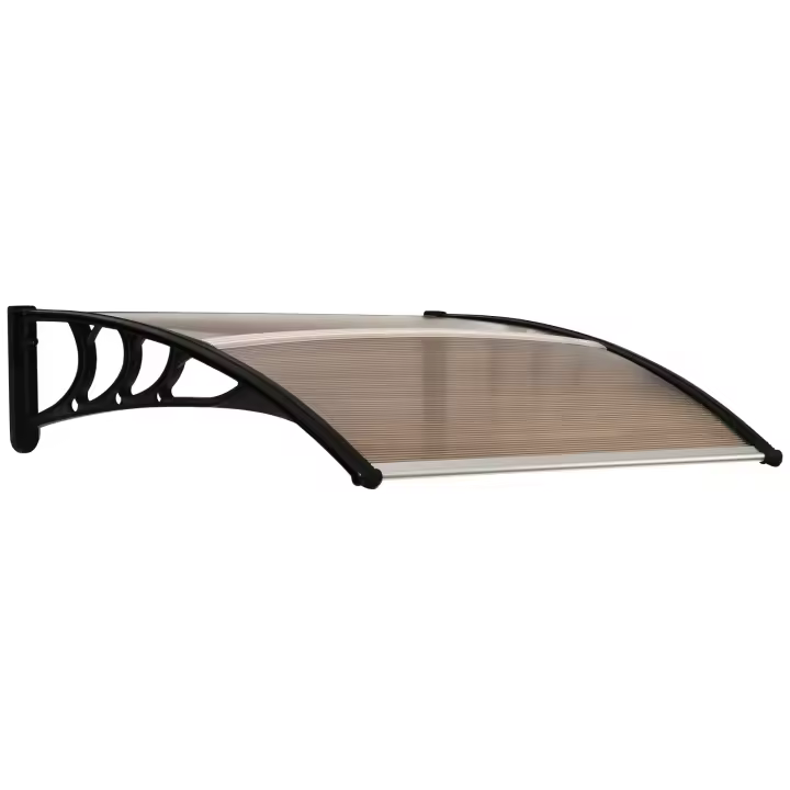Outsunny marquesina para puerta de entrada 75 x 100 cm marquesina policarbonato blanco - 1