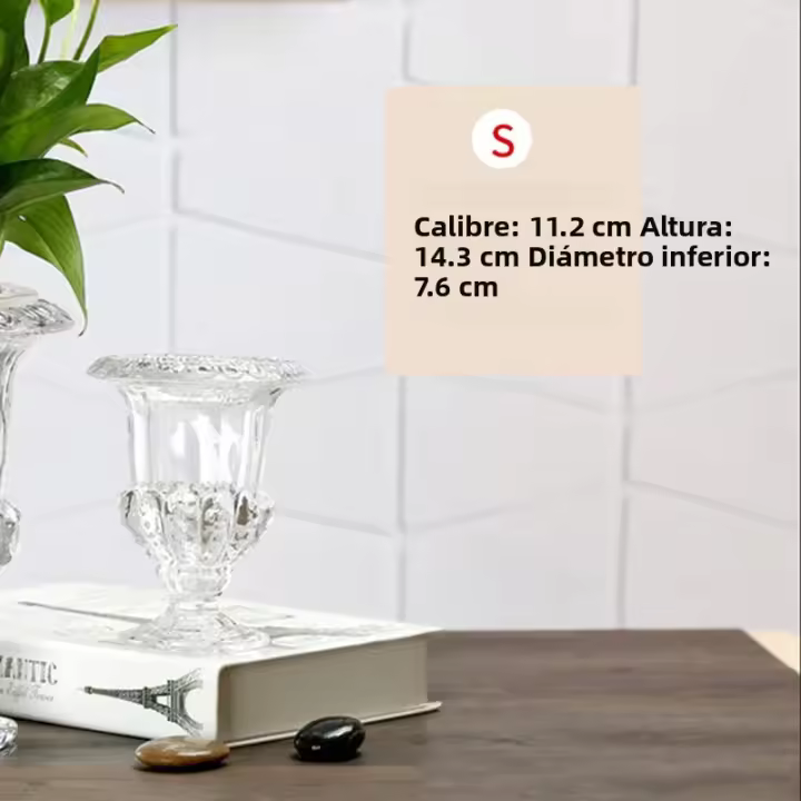 Vaso De Flor De Vidrio Transparente Jarrón Para Plantas Decoración De Mesa Estilo Moderno Elegante Vaso Decorativo Para Floristería - 1